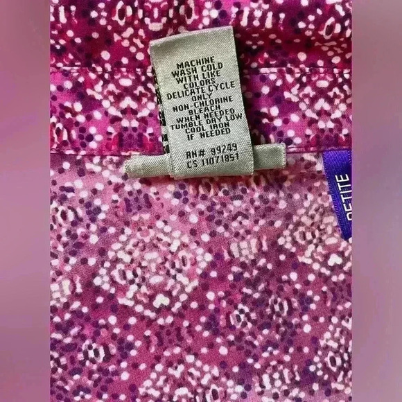 Catherines Business Casual Button Up Short Sleeved Pink Blouse Size 3XWP - Picture 6 of 9